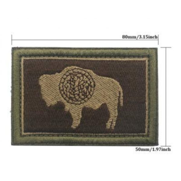 Tactical Embroidery Patch Airsoft Morale Patch 2 America Wyoming State Flag Tactical Embroidery Patch Hook & Loop Morale Patch Military Patch for Clothing Accessory Backpack Armband (2pcs)