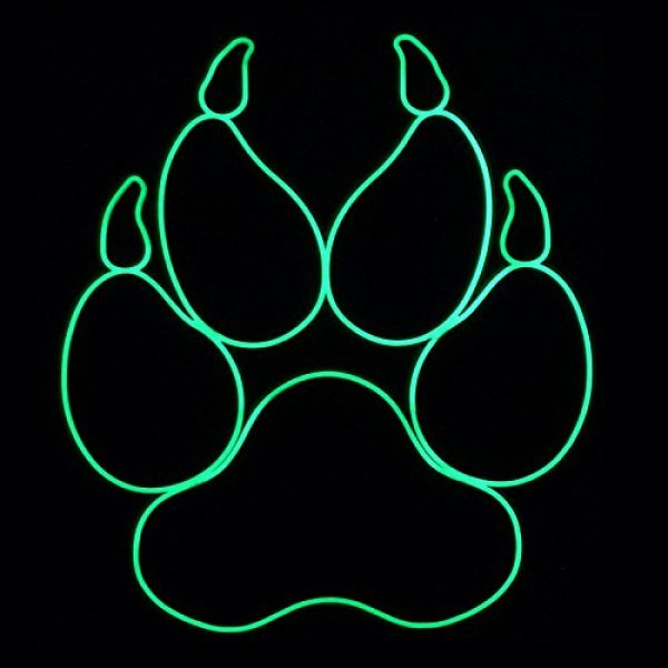 LEGEEON Airsoft Morale Patch 3 LEGEEON All Black Blackout Glow Dark K-9 Paw K9 Handler Dogs of War Morale Army Gear PVC Fastener Patch
