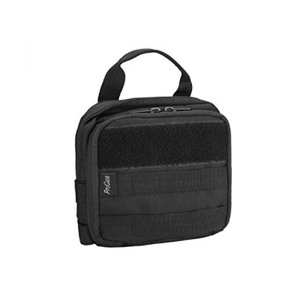ProCase Tactical Pouch 1 ProCase Tactical MOLLE Pouch, Compact EDC Military Admin Utility Gadget Waist Bag Water-Resistant Multi-Purpose Gear Tool Map Organizer EMT Medical First Aid Kit -Black
