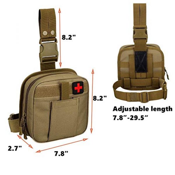 JFFCE Tactical Pouch 2 JFFCE Tactical Drop Leg Medical MOLLE Pouch Bag Emergency Kit First Aid Kit Tool Thigh Fanny Pack for Hikers, Campers, and Other Outdoor Enthusiasts to Carry First aid Supplies