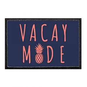 P PULLPATCH Airsoft Morale Patch 1 Vacay Mode - Pineapple - Dark Blue Morale Patch | Hook and Loop Attach for Hats, Jeans, Vest, Coat | 2x3 in | by Pull Patch