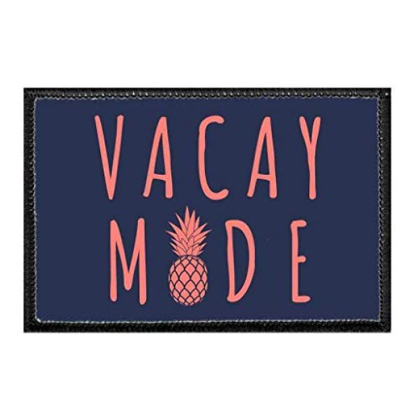 P PULLPATCH Airsoft Morale Patch 1 Vacay Mode - Pineapple - Dark Blue Morale Patch | Hook and Loop Attach for Hats, Jeans, Vest, Coat | 2x3 in | by Pull Patch