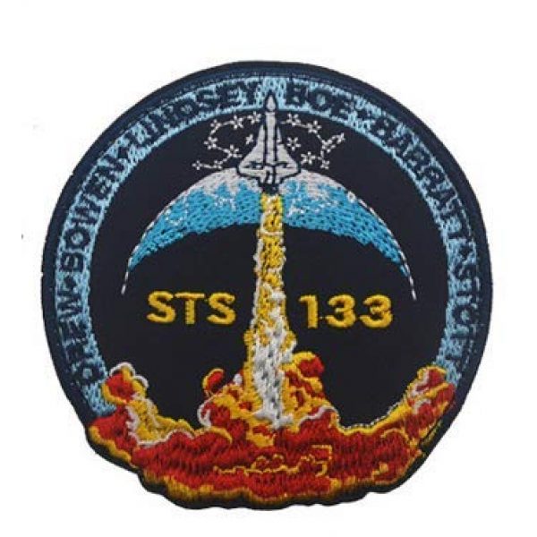 Tactical Embroidery Patch Airsoft Morale Patch 1 STS 133 NASA Space Mission Tactical Embroidery Patch Hook & Loop Morale Patch Military Patch for Clothing Accessory Backpack Armband