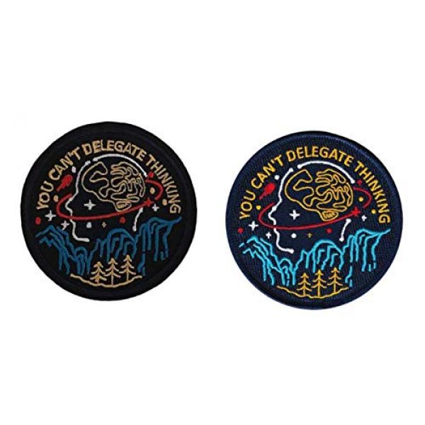 Tactical Embroidery Patch Airsoft Morale Patch 1 You Can't Delegate Thinking Tactical Embroidery Patch Hook & Loop Morale Patch Military Patch for Clothing Accessory Backpack Armband (2pcs)
