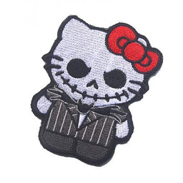 Embroidery Patch Airsoft Morale Patch 3 Hello Kitty As Jack Nightmare Before Christmas Military Hook Loop Tactics Morale Embroidered Patch