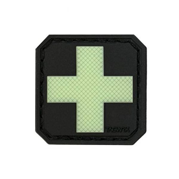 F-Bomb F Morale Gear Airsoft Morale Patch 1 Medic -PVC Identification Morale Patch with Hook and Loop Backing (Medic Cross - Glow in The Dark)