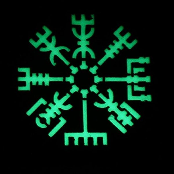 Tactical Freaky Airsoft Morale Patch 2 Glow Dark Vegvisir Viking Norse 2x2 GITD Tactical Morale Fastener Patch
