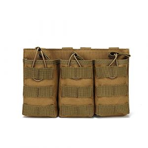 VZVAV Tactical Pouch 1 Cs Triple Mag Bag, CS Force Triple Mag Pouch Open Top Tactical Molle Magazine Pouch Rifle Pistol Mag Holder, for M4 M14 G36 HK416 Magazines for Hunting CS Shooting Training Veteran