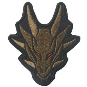 Tactical Embroidery Patch Airsoft Morale Patch 1 Dragon Head Tactical Embroidery Patch Hook & Loop Morale Patch Military Patch for Clothing Accessory Backpack Armband (tan)
