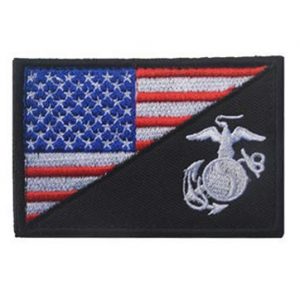 Tactical Embroidery Patch Airsoft Morale Patch 1 USA Flag Marine Corps Gold Insignia Tactical Embroidery Patch Hook & Loop Morale Patch Military Patch for Clothing Accessory Backpack Armband (color3)