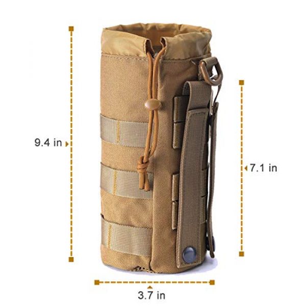 R.SASR Tactical Pouch 2 Upgraded Sports Water Bottles Pouch Bag, Tactical Drawstring Molle Water Bottle Holder Tactical Pouches, Travel Mesh Water Bottle Bag Tactical Hydration Carrier