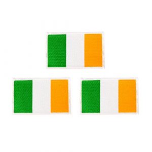 Desert Cactus Airsoft Morale Patch 1 Ireland Flag Patch Bulk 3-Pack 3.5Wx2.25H State Iron On Sew Embroidered Tactical Morale Back Pack Hat Bags Irish (3-Pack Patch)