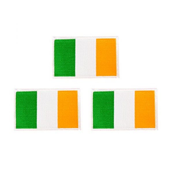 Desert Cactus Airsoft Morale Patch 1 Ireland Flag Patch Bulk 3-Pack 3.5Wx2.25H State Iron On Sew Embroidered Tactical Morale Back Pack Hat Bags Irish (3-Pack Patch)