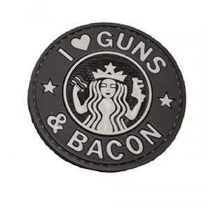 The Tactical Medic Airsoft Morale Patch 1 The Tactical Medic I Love Guns and Bacon PVC Morale Patch (Gray Scale)