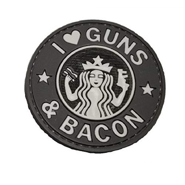 The Tactical Medic Airsoft Morale Patch 1 The Tactical Medic I Love Guns and Bacon PVC Morale Patch (Gray Scale)