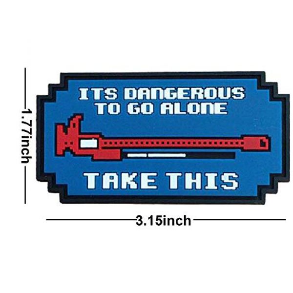 ODSP Airsoft Morale Patch 2 It's Dangerous to Go Alone Patch 3D Tactical Military Morale PVC Rubber Patches with Hook and Loop Backing Badges 2PCS (Blue)