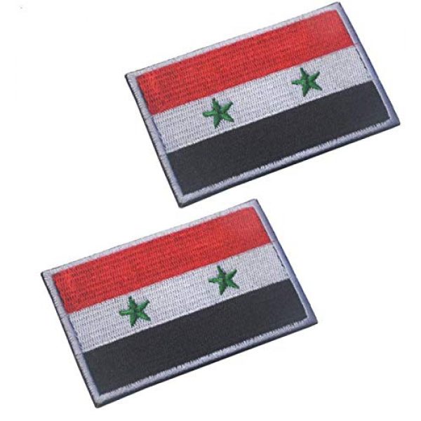 Tactical Embroidery Patch Airsoft Morale Patch 1 2pcs Syria Flag Embroidery Patch Military Tactical Morale Patch Badges Emblem Applique Hook Patches for Clothes Backpack Accessories