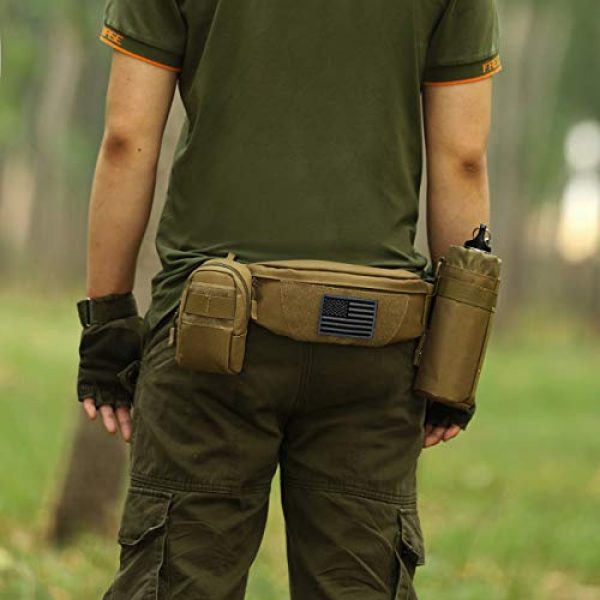 Protector Plus Tactical Pouch 4 Protector Plus Tactical Running Waist Pack Belt Military Fitness Fanny Bag Sling Hip Bumbag MOLLE Army Lumbar Gear Pocket (Patch Included)