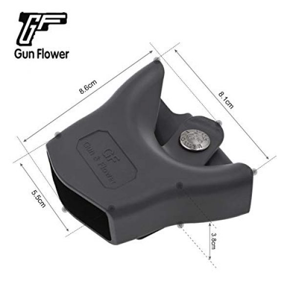 GUN & FLOWER Tactical Pouch 6 Gun&Flower Polymer Handcuff Holder | Handcuff Pouch for Duty Belt with Secure Snap Handcuff Holster Standard Hard Open asp Handcuff Case Law Enforcement hinged S&W hinged Handcuffs Cases Police