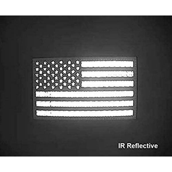 jujupups Airsoft Morale Patch 3 2x3.5" Infrared IR US USA American Flag Patch Tactical Vest Patch Hook-Fastener Backing(1 Left + 1 Right (Black)