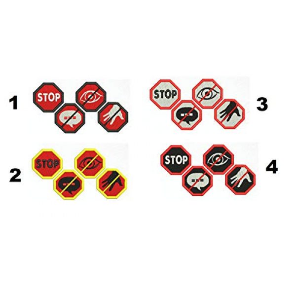 DREAM ARMY Airsoft Morale Patch 2 Dog Patch 4 Pack Service Dog Stop No Touch No Talk No Eye Contact Embroidered Morale Patch Hook Backing for Dogs and Pets SIZE5x5cm (Black,White)
