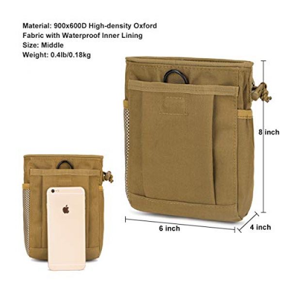 BraveHawk OUTDOORS Tactical Pouch 6 BraveHawk OUTDOORS MOLLE Dump Pouch, 900D Nylon Oxford Tactical Drawstring Magazine Ammo Reloader Pouch Outdoor Adjustable Military Utility Belt Fanny Hip Bag