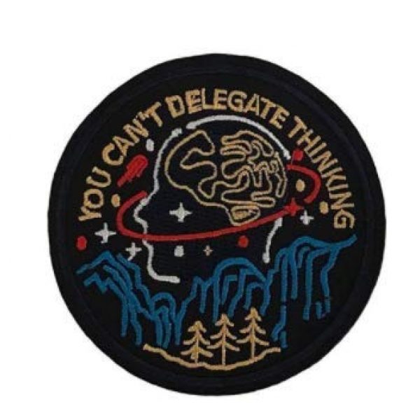 Tactical Embroidery Patch Airsoft Morale Patch 2 You Can't Delegate Thinking Tactical Embroidery Patch Hook & Loop Morale Patch Military Patch for Clothing Accessory Backpack Armband (2pcs)