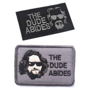 Tactical Embroidery Patch Airsoft Morale Patch 1 The Dude Abides Tactical Embroidery Patch Hook & Loop Morale Patch Military Patch for Clothing Accessory Backpack Armband (2pcs)