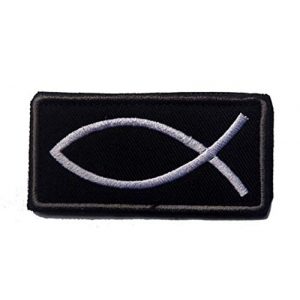 Tactical Embroidery Patch Airsoft Morale Patch 1 Jesus Christian Fish Embroidery Patch Military Tactical Morale Patch Badges Emblem Applique Hook Patches for Clothes Backpack Accessories