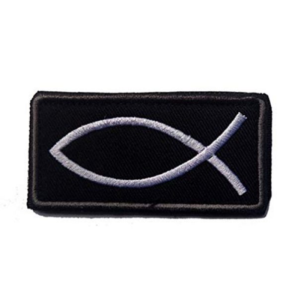 Tactical Embroidery Patch Airsoft Morale Patch 1 Jesus Christian Fish Embroidery Patch Military Tactical Morale Patch Badges Emblem Applique Hook Patches for Clothes Backpack Accessories