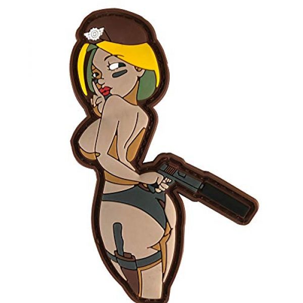 ODSP Airsoft Morale Patch 4 Sexy Bikini Woman with Gun PVC Tactical Morale Patch 4.3 x 2.76 inches - Hook Backed