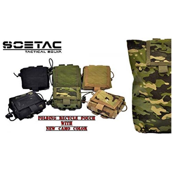 SOETAC Tactical Pouch 6 Outdoor Camo Nylon Equipment MOLLE Roll Up Pouch Magazine Bag Folding Dump Pouches