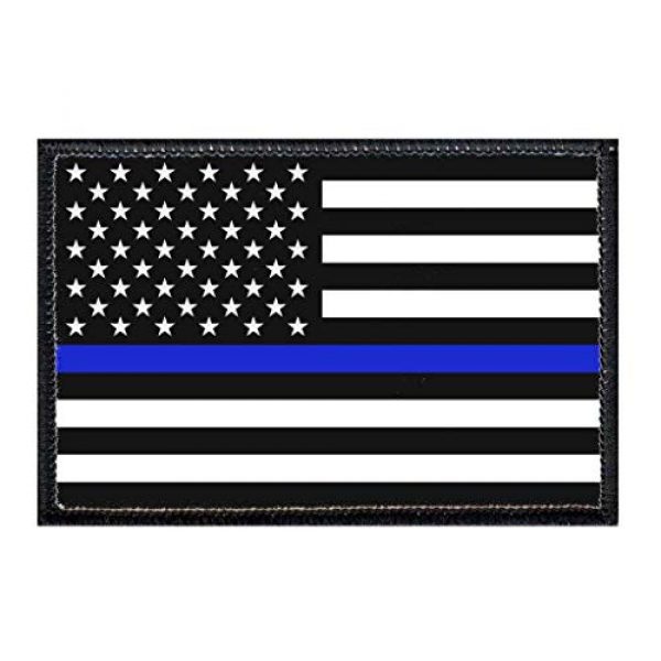 P PULLPATCH Airsoft Morale Patch 1 Thin Blue Line Patch | Hook and Loop Attach for Hats, Jeans, Vest, Coat | 2x3 in | by Pull Patch