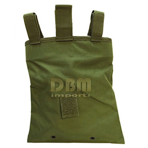Generic Tactical Pouch 2 OD Green Tactical Molle Pals Fold Foldable Recovery Pouch Carrying Mag Dump Bag