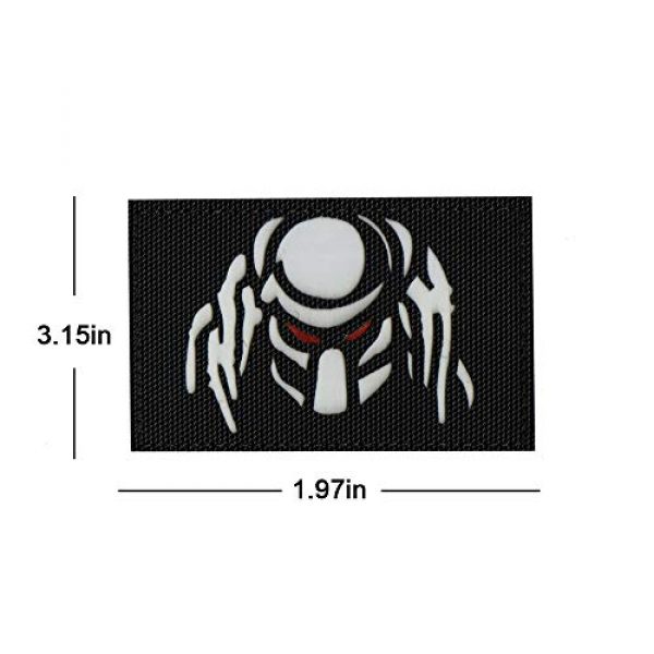 Zhikang68 Airsoft Morale Patch 2 Dark Predator Alien Morale Infrared IR Reflective Patch Tactical Vest Emblem Hook Loop Fastener Backing Military Uniform Army Multicam Badge Sew On Applique for Outdoors (White Eyes)