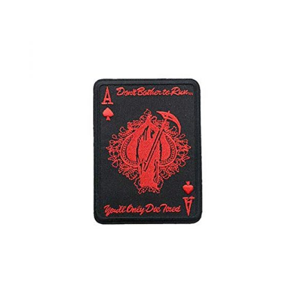 Aysekone Airsoft Morale Patch 5 Aysekone 4 Pack Embroidery Badges Card Poker Ace of Spades Patches Army Combat Tactical Military Morale Badge Hooks and Loop Band Badges