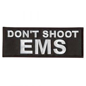 LEGEEON Airsoft Morale Patch 1 LEGEEON Don't Shoot EMS Large XL 10x4 inch Medic Paramedic Embroidery Fastener Patch
