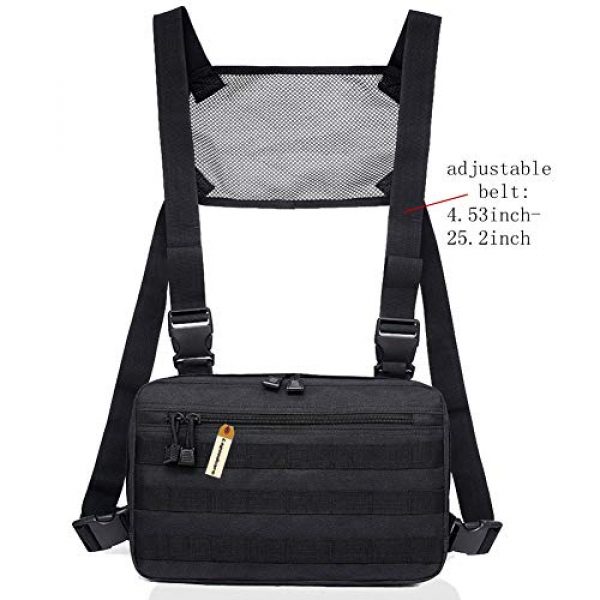Lsgoodcare Tactical Pouch 7 Lsgoodcare Universal Chest Vest Rig Pouch Bag, Adjustable Multi-Functional Outdoor Military Molle Tool Pack, Tactical Medical First Aid Pouch Phone Holder Case Hunting Bag for Men Women (black)
