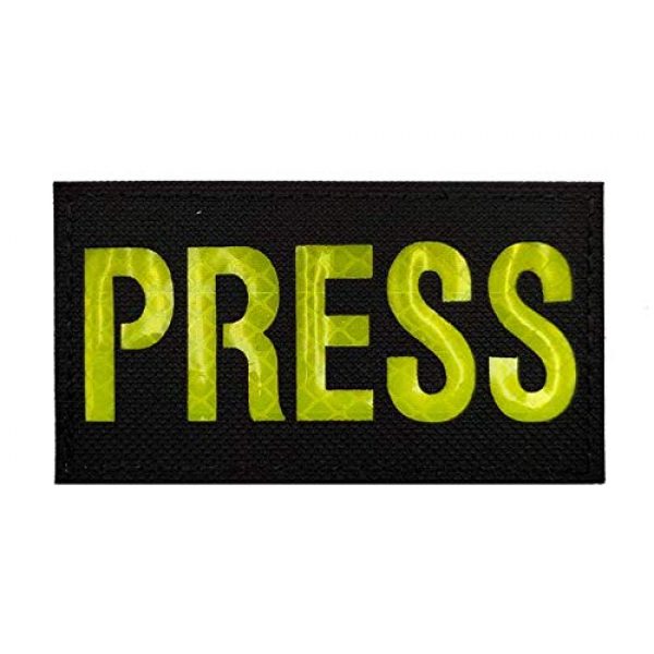 Tactical Embroidery Patch Airsoft Morale Patch 3 IR Press Infrared Reflective Tactical Embroidery Patch Hook & Loop Morale Patch Military Patch for Clothing Accessory Backpack Armband (4pcs)