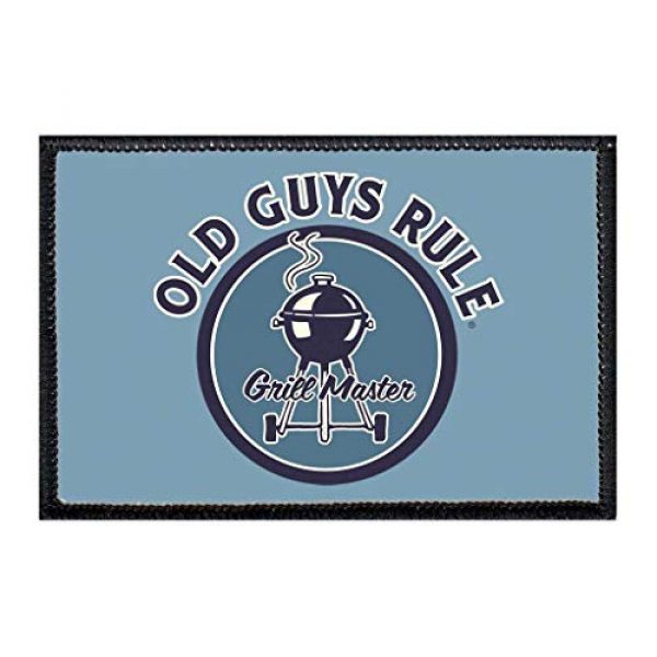 OLD GUYS RULE Airsoft Morale Patch 2 OLD GUYS RULE BBQ & Beer Morale Patches by Pull Patch | Set of 3 | Easy Hook and Loop Attach to Hats, Jeans, Vest, Coat | 2x3 inches | Low Profile, Enclosed Border | Gift for Dad, Husband