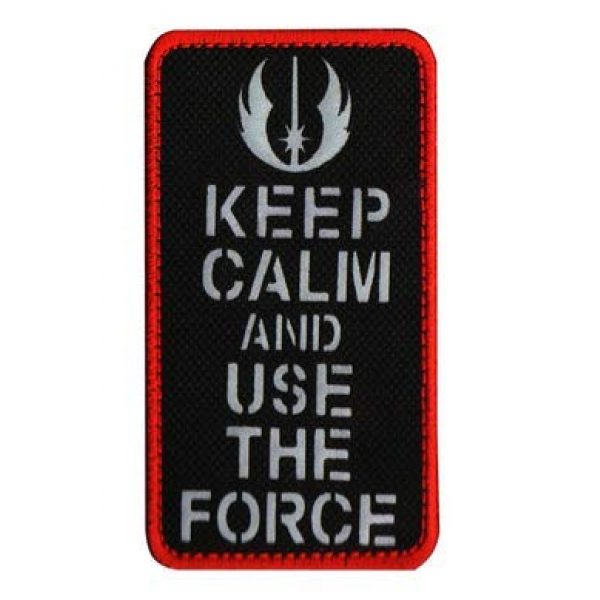 Tactical Embroidery Patch Airsoft Morale Patch 2 IR Keep Calm and Carry On Use Force Infrared Reflective Tactical Embroidery Patch Hook & Loop Morale Patch Military Patch for Clothing Accessory Backpack Armband (2pcs)