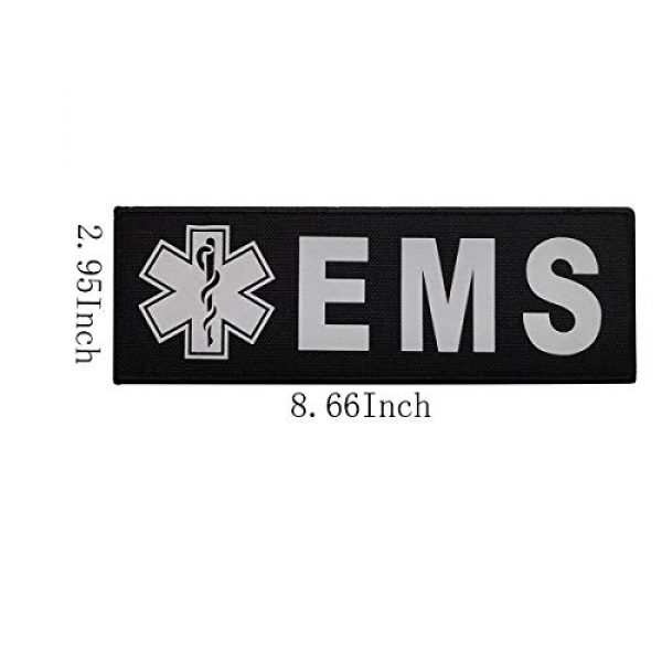ODSP Airsoft Morale Patch 2 8.66 x 2.95 Inch Large Reflective EMS EMT Star of Life Patch - IR Infrared Medical Patches Tactical Military Morale Emblem Badages with Hook and Loop Fastener Backing, Bubble of 2 Pieces