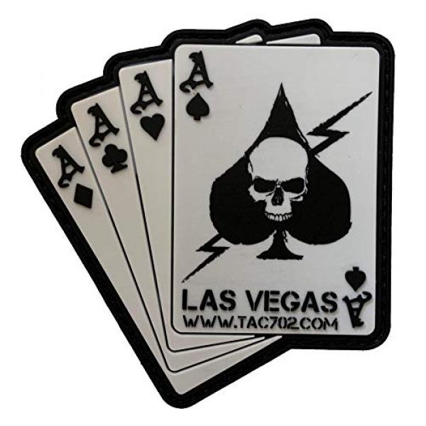 TAC Airsoft Morale Patch 1 TAC Tactical Patch Velcro Backing : Las Vegas Death Card (3 x 3 Inches)
