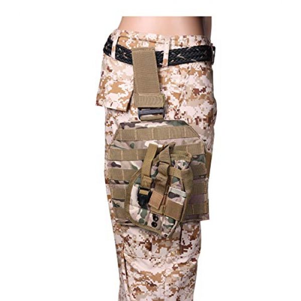Gexgune Tactical Pouch 6 Gexgune Molle Adjustable Tactical Holster Puttee Thigh Leg PB 075 Pistol Gun Holster Pouch with Magazine Pocket 5 Colors Optional