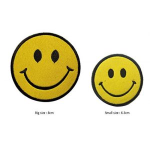 Tactical Embroidery Patch Airsoft Morale Patch 1 Smiley Face Tactical Embroidery Patch Hook & Loop Morale Patch Military Patch for Clothing Accessory Backpack Armband (2pcs)
