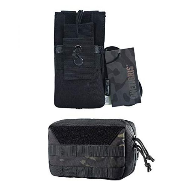 OneTigris Tactical Pouch 1 OneTigris MOLLE Admin Pouch (Multicam Black) & MOLLE Radio Holder for BaoFeng UV-5R/UV-82