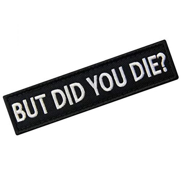 EmbTao Airsoft Morale Patch 3 But Did You Die Morale Tactical Patch Embroidered Applique Fastener Hook & Loop Emblem