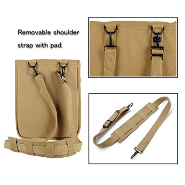 OLEADER Tactical Pouch 5 OLEADER WW2 Military Map Case Shoulder Bag Canvas Messenger bag with Inner Pouch Canvas Khaki)