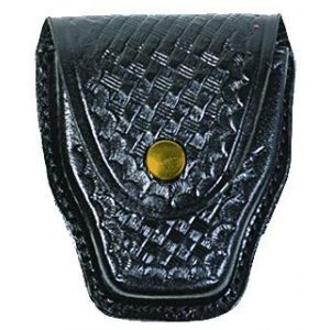 RYNO GEAR Tactical Pouch 1 RYNO GEAR Leather Basket Weave Handcuff Holder with Brass Snap
