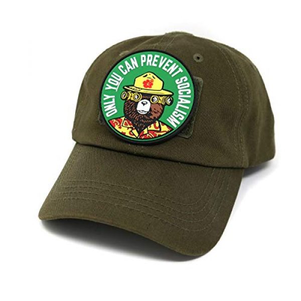 Stinking Patch Co. Airsoft Morale Patch 6 Only You Can Prevent Socialism Smokey Bear Parody Hook and Loop Patch | Funny Tactical Patch